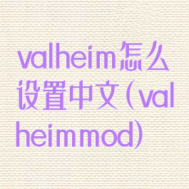 valheim怎么设置中文(valheimmod)