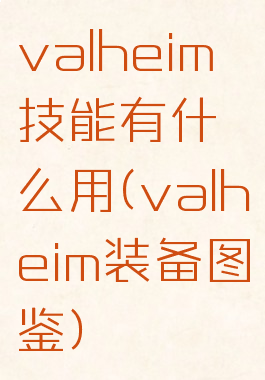 valheim技能有什么用(valheim装备图鉴)