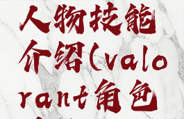 valorant人物技能介绍(valorant角色技能)