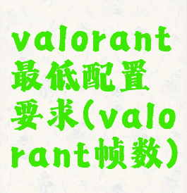 valorant最低配置要求(valorant帧数)