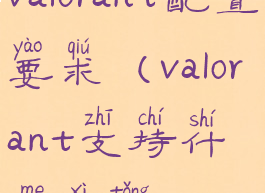 valorant配置要求(valorant支持什么系统)