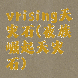 vrising天灾石(夜族崛起天灾石)