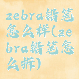 zebra铅笔怎么样(zebra铅笔怎么拆)